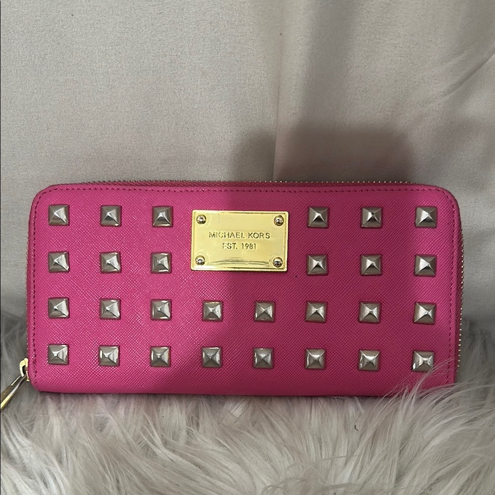 Michael Kors Pink Studded Wallet